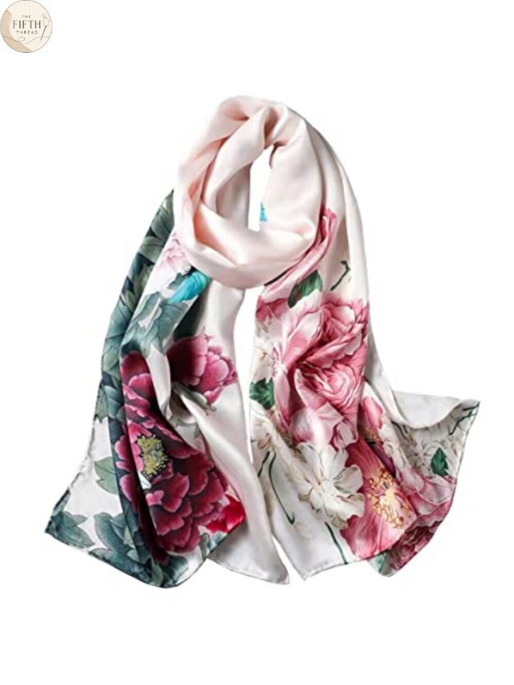 100% Mulberry Silk Long Scarf Women Large Oblong Shawl Floral Gift